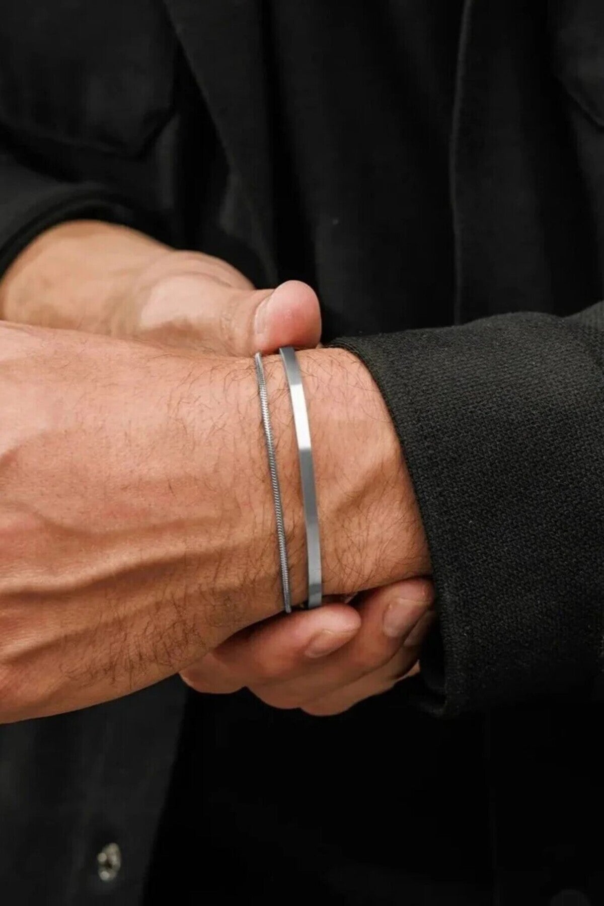 925 Sterling Silver Old Money Bracelet & Bangle Set