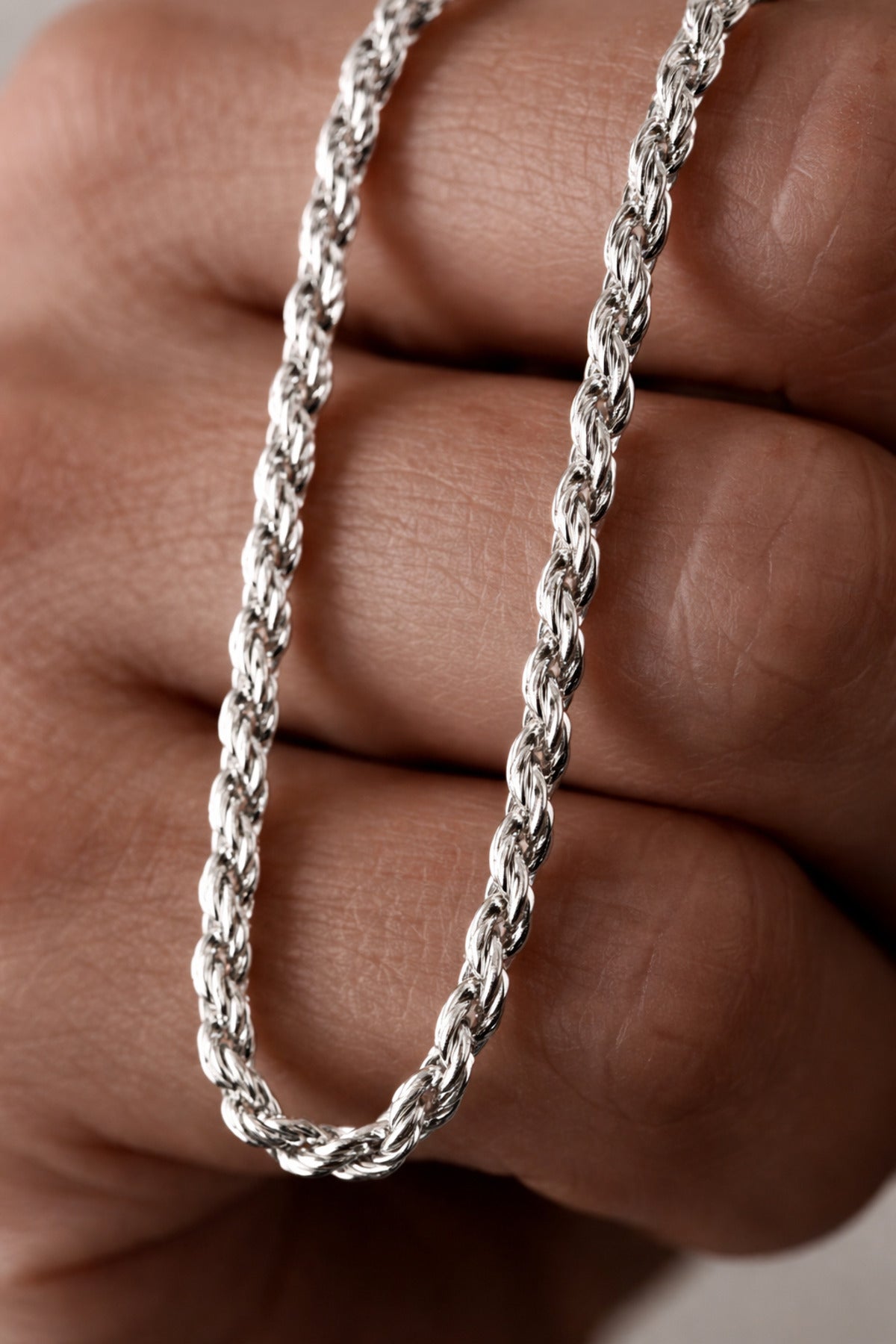 925 Sterling Silver Old Money Pen Burma Rope Necklace
