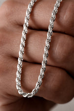 925 Sterling Silver Old Money Pen Burma Rope Necklace