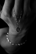 925 Sterling Silver Cube Petroglyph Necklace