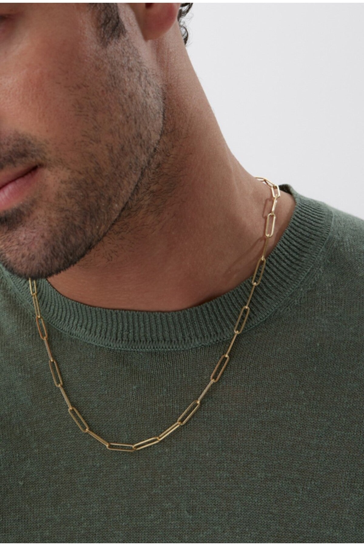 14 K Gold Kaplama 925 Ayar Gümüş İtalyan Lazer Ataç Zincir