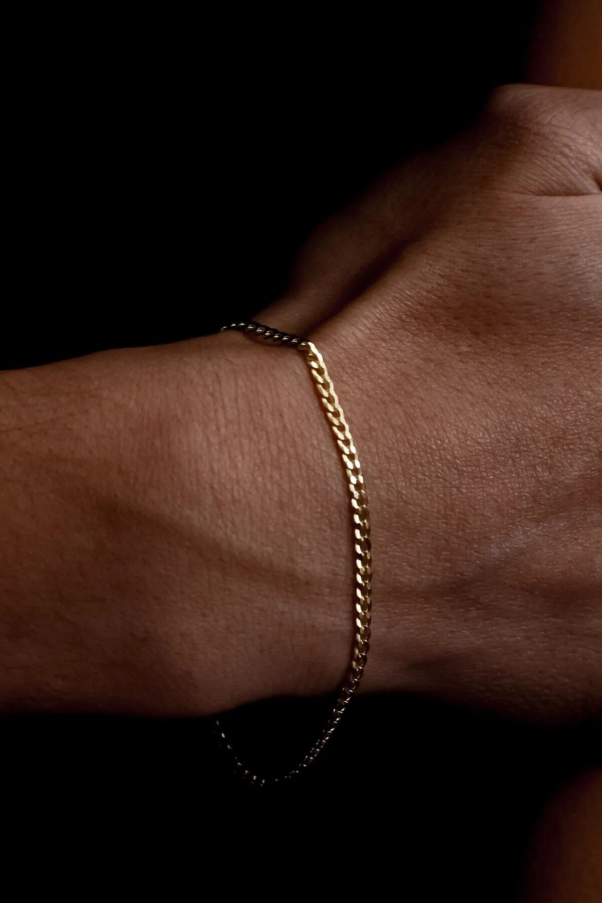 14K Gold Plated 925 Sterling Silver Gurmet Bracelet with Pressed Pen