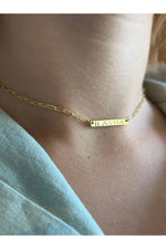 14 K Gold Kaplama 925 Ayar Gümüş Choker El Yapımı Isim Kolye