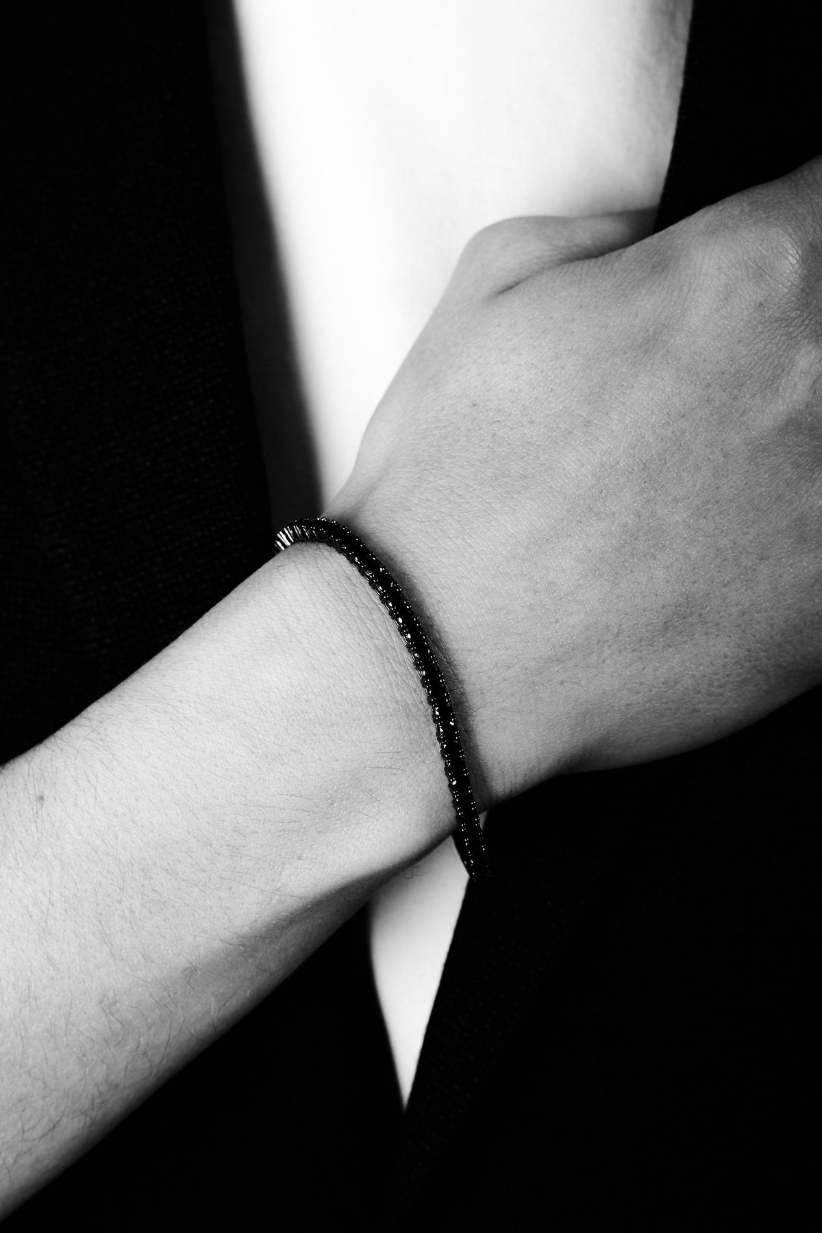 925 Sterling Silver Old Money Onyx Stone Tennis Bracelet