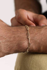 14 K Gold Kaplama 925 Ayar Gümüş Old Money İtalyan Paperclip Bileklik