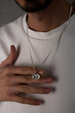 925 Sterling Silver Deer Fossil Press Gourmet Chain Necklace