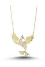 14K Gold Plated 925 Sterling Silver Phoenix Necklace