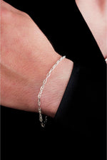 925 Sterling Silver Bar Curb Men's Bracelet