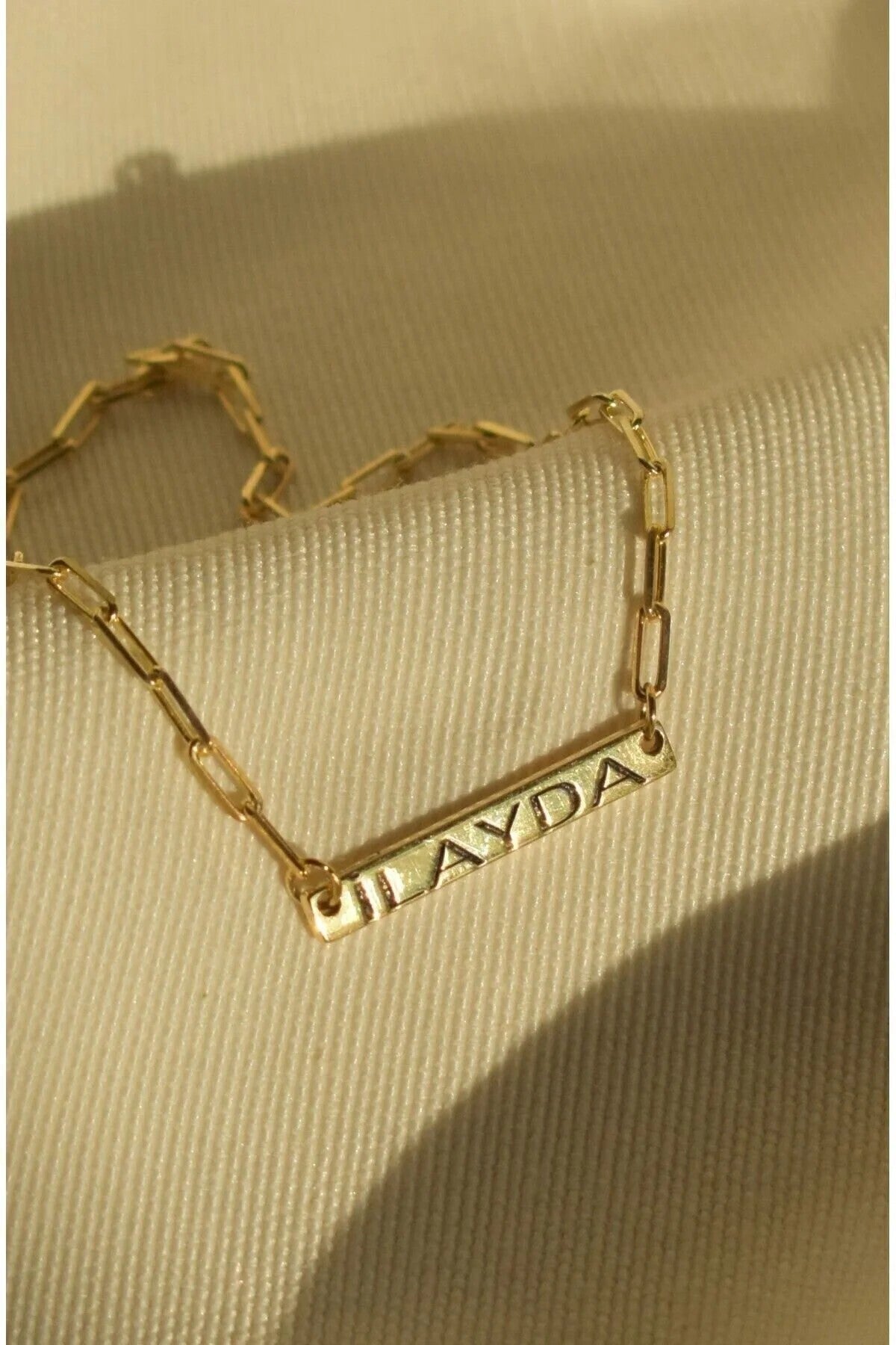 14 K Gold Kaplama 925 Ayar Gümüş Choker El Yapımı Isim Kolye