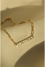 14 K Gold Kaplama 925 Ayar Gümüş Choker El Yapımı Isim Kolye