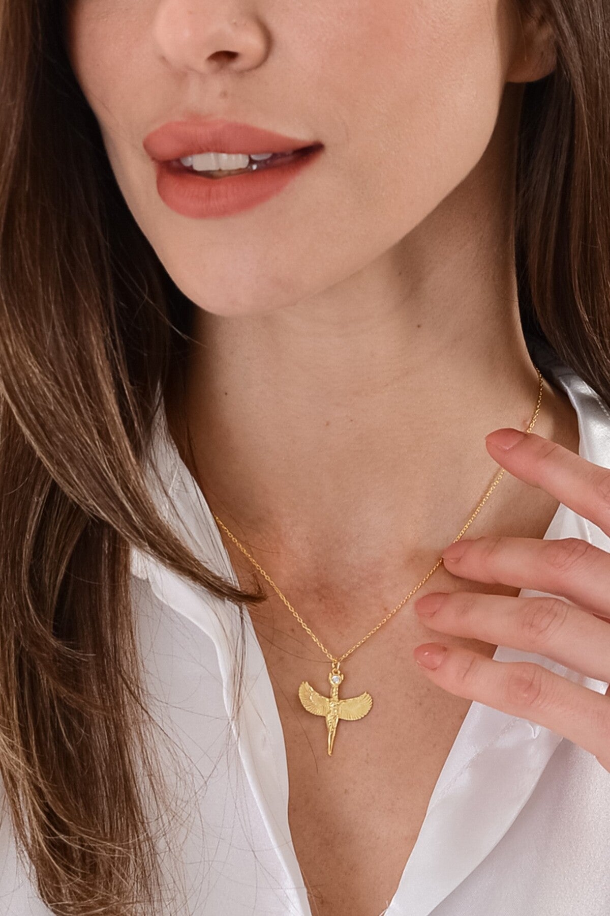 14 K Gold Kaplama 925 Ayar Gümüş Isis Kolye