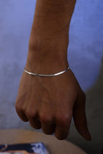 925 Sterling Silver Old Money Oxidized Italian Flat Snake Bracelet