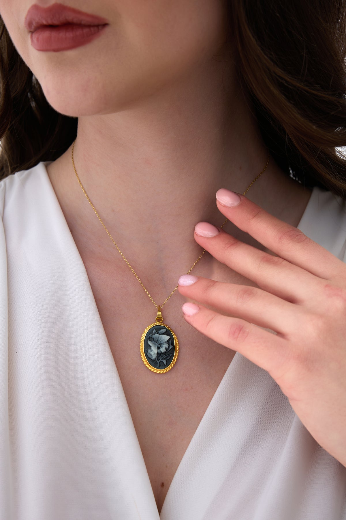 14 K Gold Kaplama 925 Ayar Gümüş Kelebek Madalyon Kolye