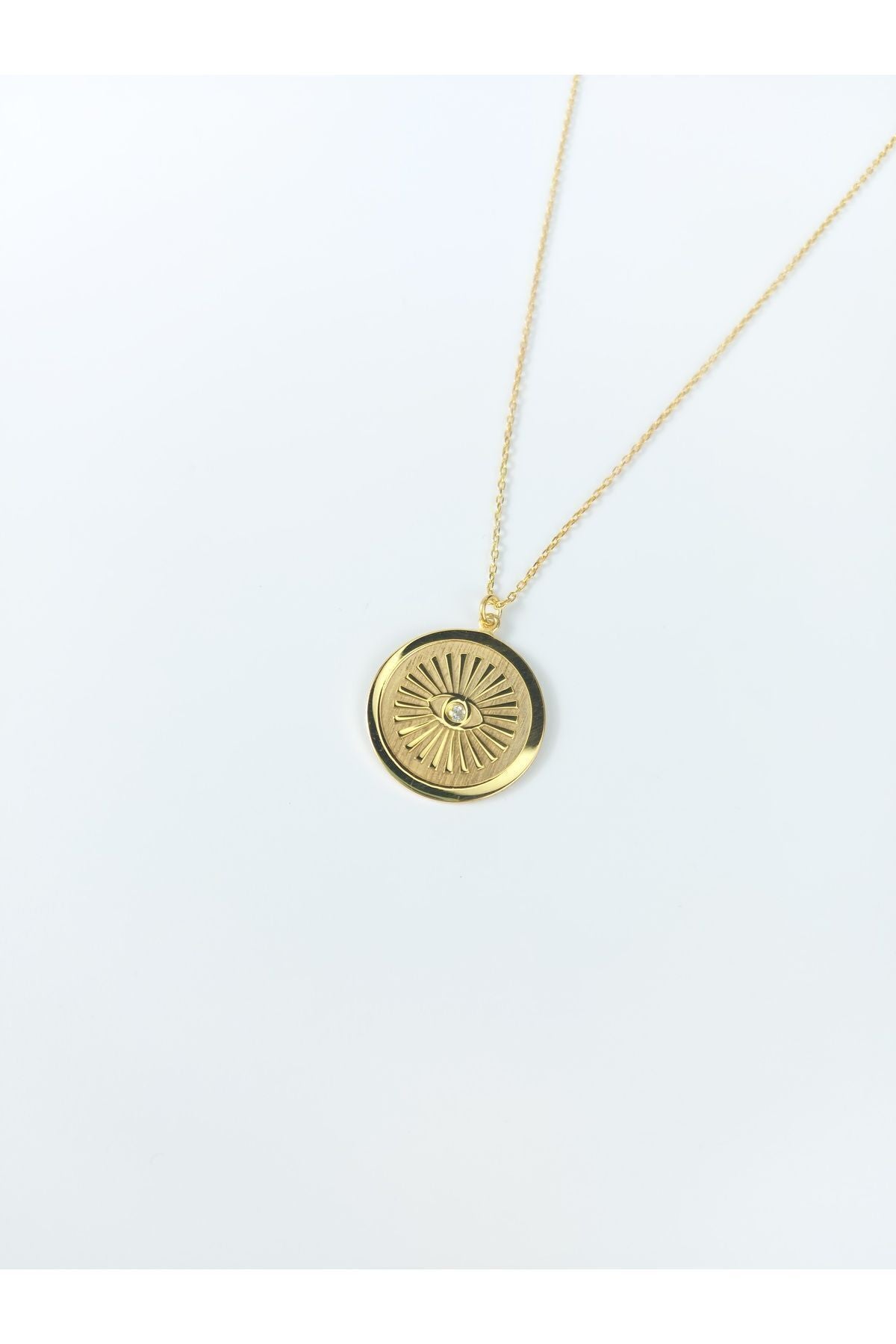 14 K Gold Kaplama 925 Ayar GümüşKoruyucu Göz Kolye