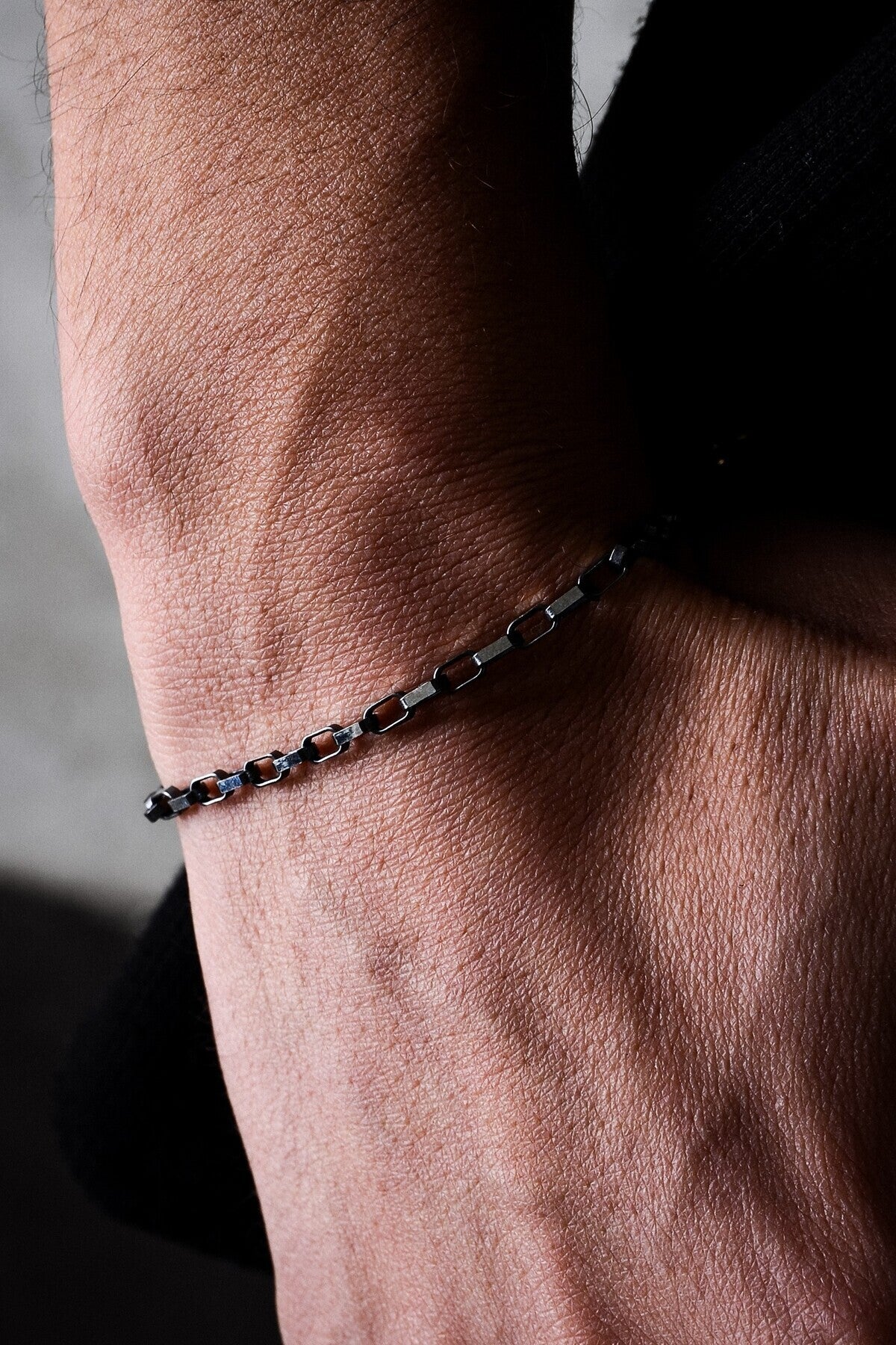 925 Sterling Silver Old Money Italian Oxidized Chunky Curb Bracelet