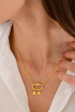 14K Gold Plated 925 Sterling Silver Initial Charm Necklace