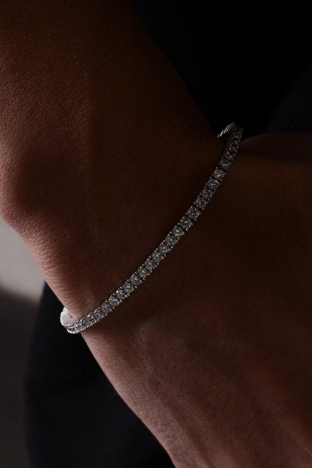 14K White Gold Plated 925 Sterling Silver Tennis Link Bracelet