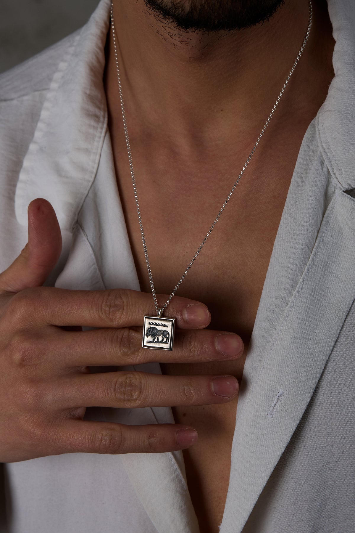 925 Sterling Silver Lion Dodge Necklace