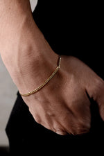 14K Gold Plated 925 Sterling Silver Gurmet Bracelet with Pressed Pen