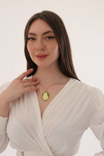14K Gold Plated 925 Sterling Silver Virgin Mary Medallion Necklace