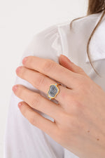 14K Gold Plated 925 Sterling Silver Antique Olive Leaf Ring