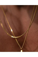 14 K Gold Kaplama 925 Ayar Gümüş 2 Mm Gurmet Kolye