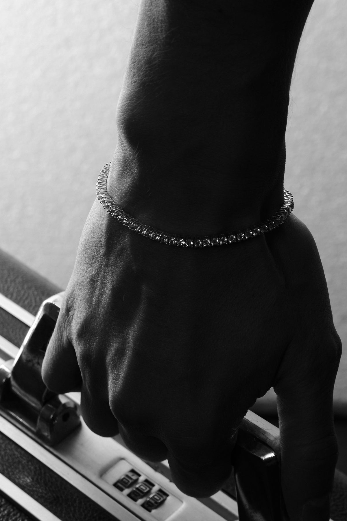 14K White Gold Plated 925 Sterling Silver Tennis Link Bracelet