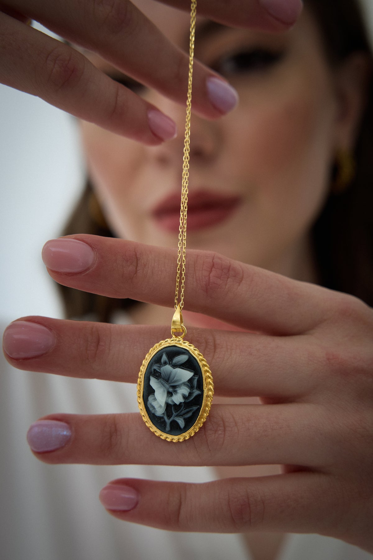 14 K Gold Kaplama 925 Ayar Gümüş Kelebek Madalyon Kolye