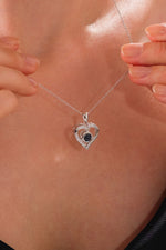 14 K White Gold Kaplama 925 Ayar 100 Dilde Seni Seviyorum Kolye