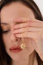 14 K Gold Kaplama 925 Ayar Gümüş Sunshine Kolye