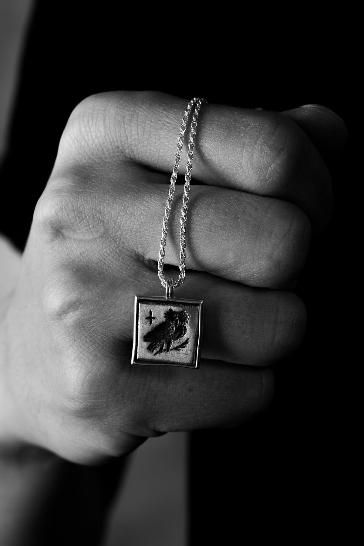 925 Sterling Silver Coin Wise Bird Rope Necklace