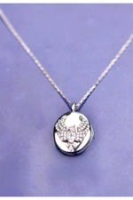 14K White Gold Plated 925 Sterling Silver Phoenix Locket Necklace