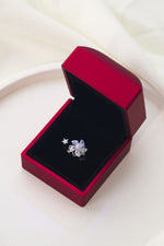 14 K White Gold Kaplama 925 Ayar Gümüş Papatya Döner Yüzük