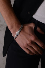 14 K White Gold Kaplama 925 Ayar Gümüş Miami Cuban Bileklik