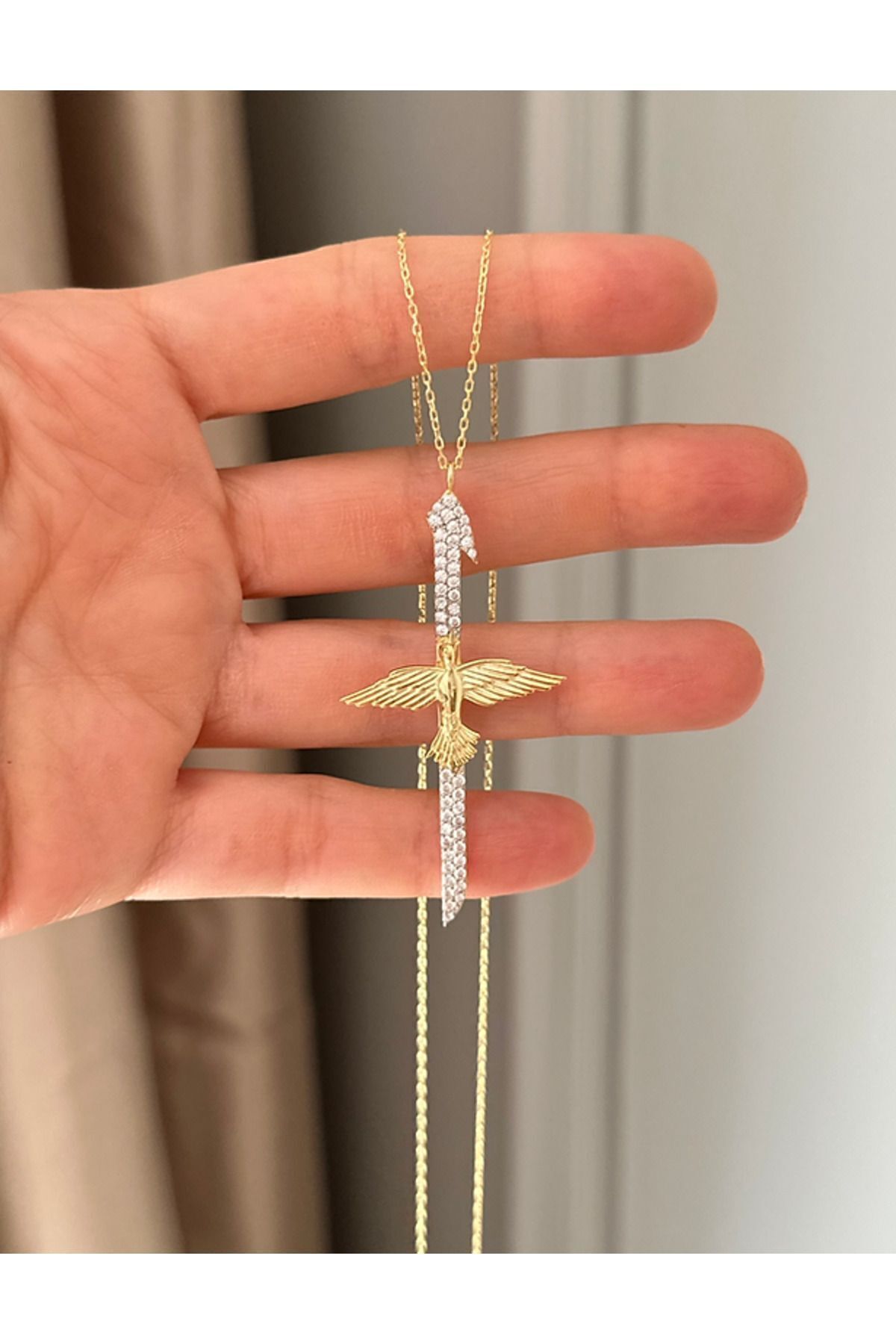 14K Gold Plated 925 Sterling Silver Phoenix Elif Necklace