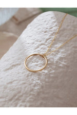 14 K Gold Kaplama 925 Ayar GümüşEl İşi Halka Kolye