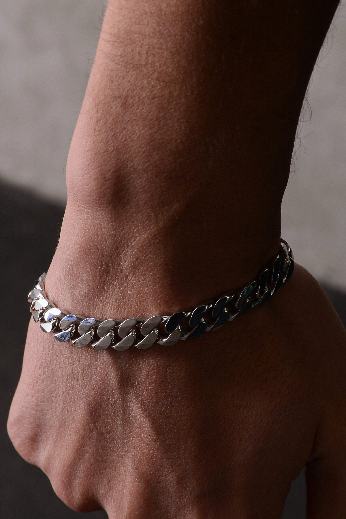 14 K White Gold Kaplama 925 Ayar Gümüş Miami Cuban Bileklik