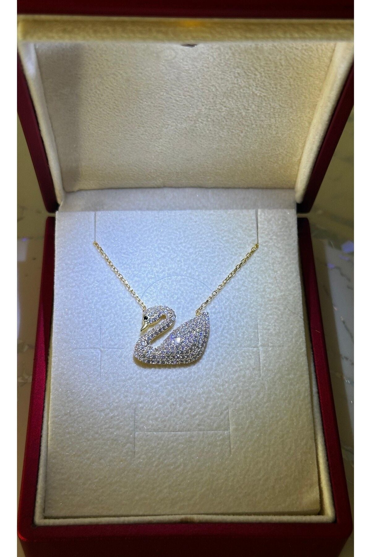 14 K Gold Kaplama 925 Ayar Gümüş Kuğu Kolye