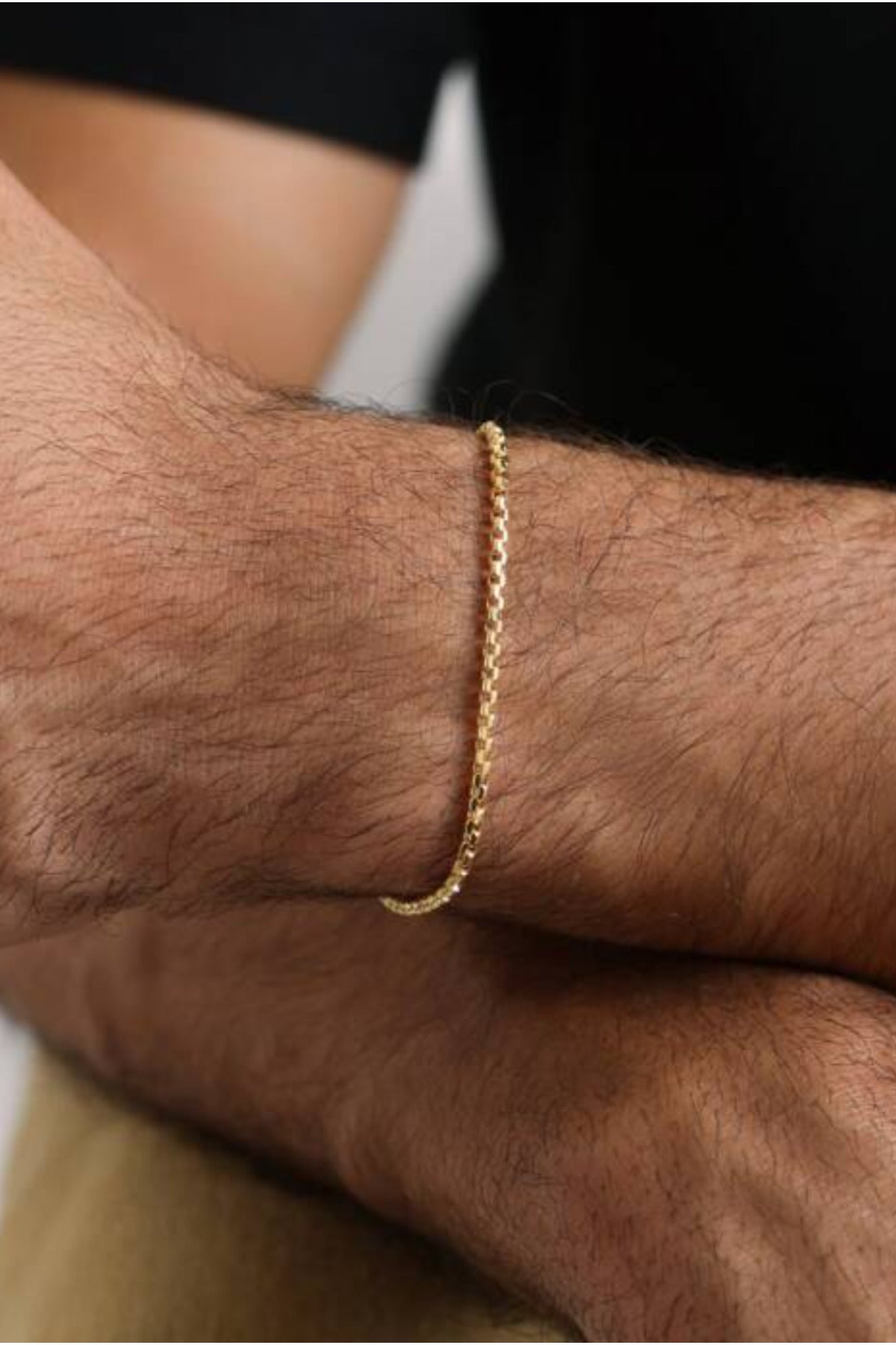 14 K Gold Kaplama 925 Ayar Gümüş Köşeli Dodge Bileklik