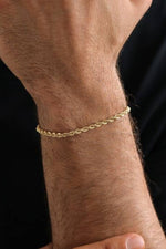 14K Gold Plated 925 Sterling Silver Old Money Italian Medium Rope Bracelet