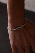 14K White Gold Plated 925 Sterling Silver Tennis Link Bracelet