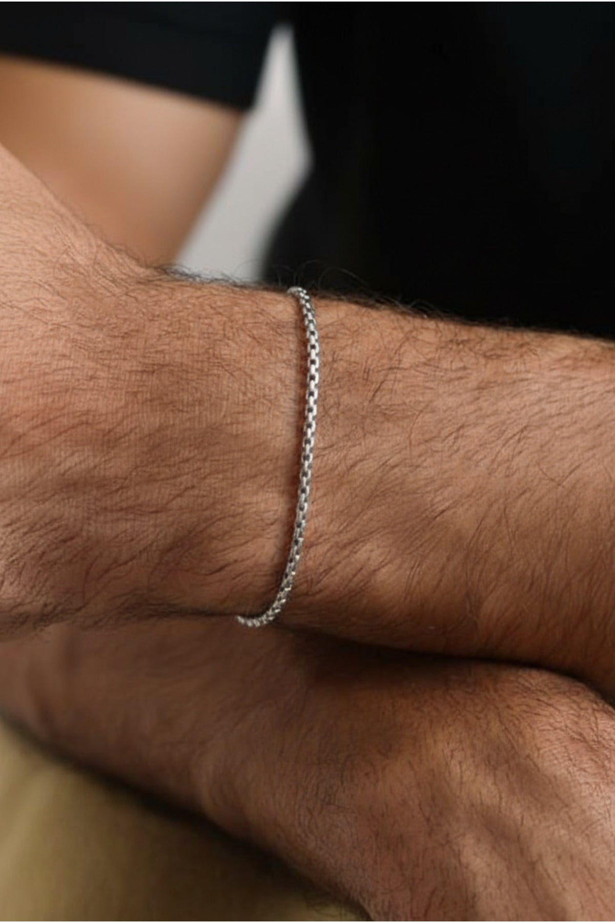 14 K Gold Kaplama 925 Ayar Gümüş Köşeli Dodge Bileklik