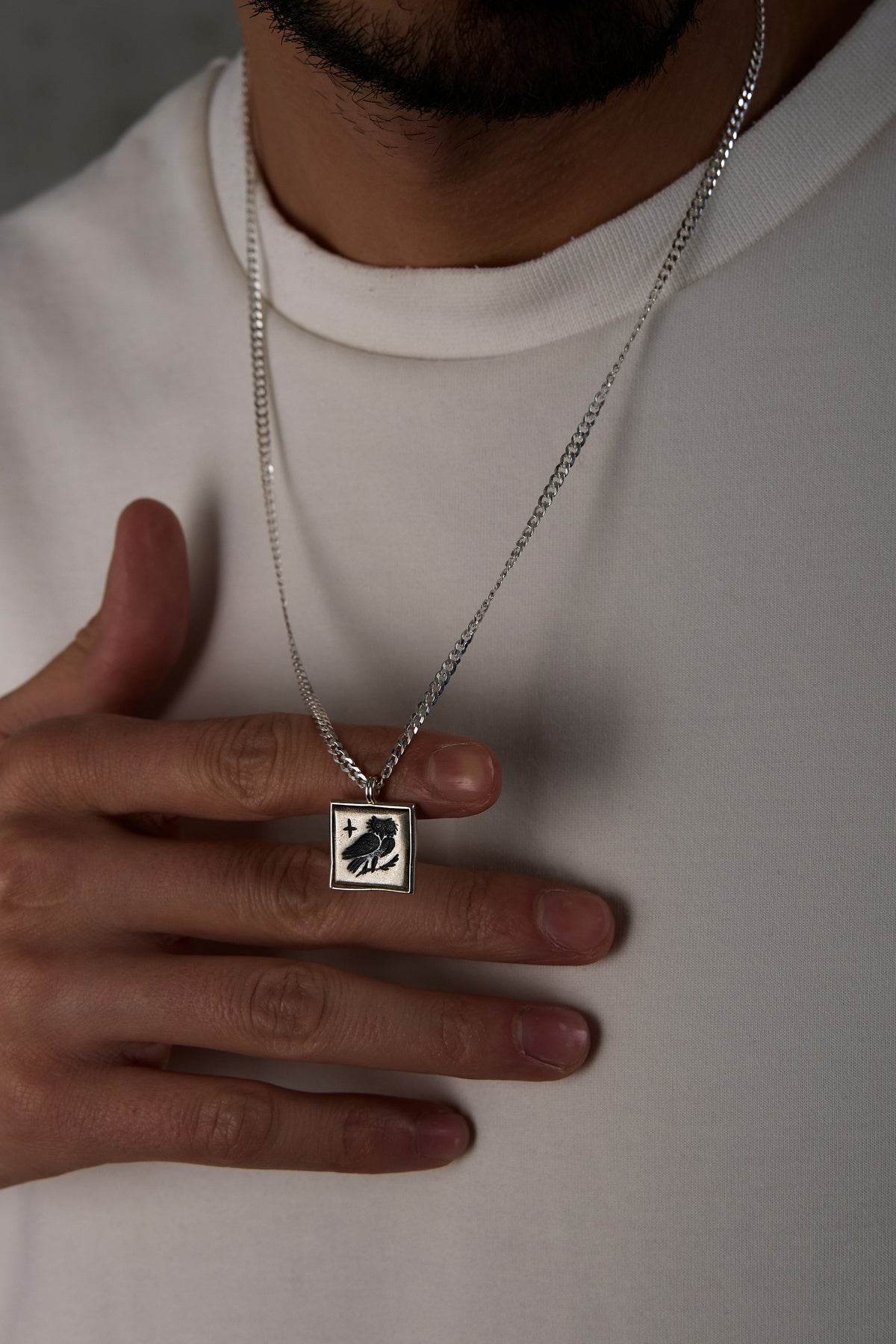 925 Sterling Silver Coin Wise Bird Gourmet Necklace