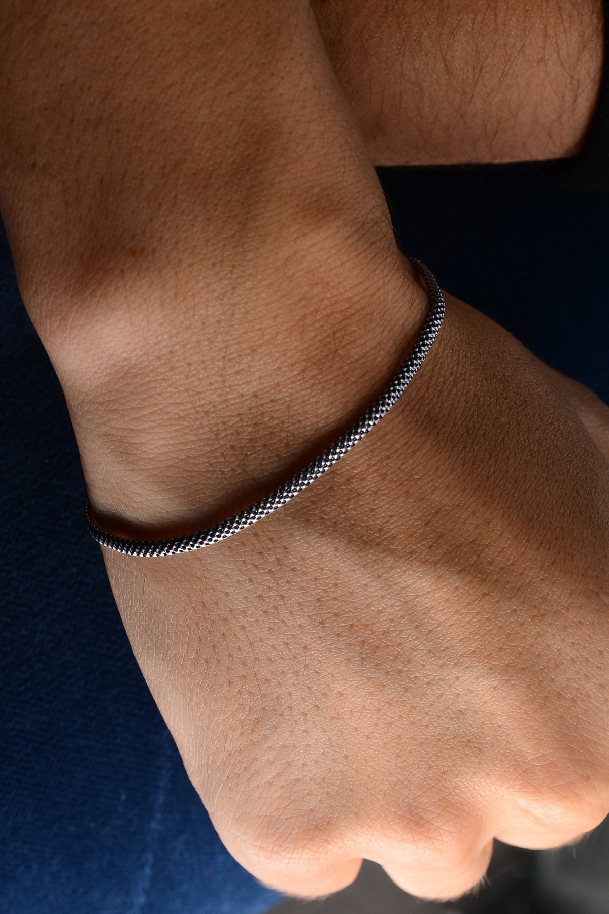 925 Sterling Silver Old Money Oxidized Popcorn Bracelet