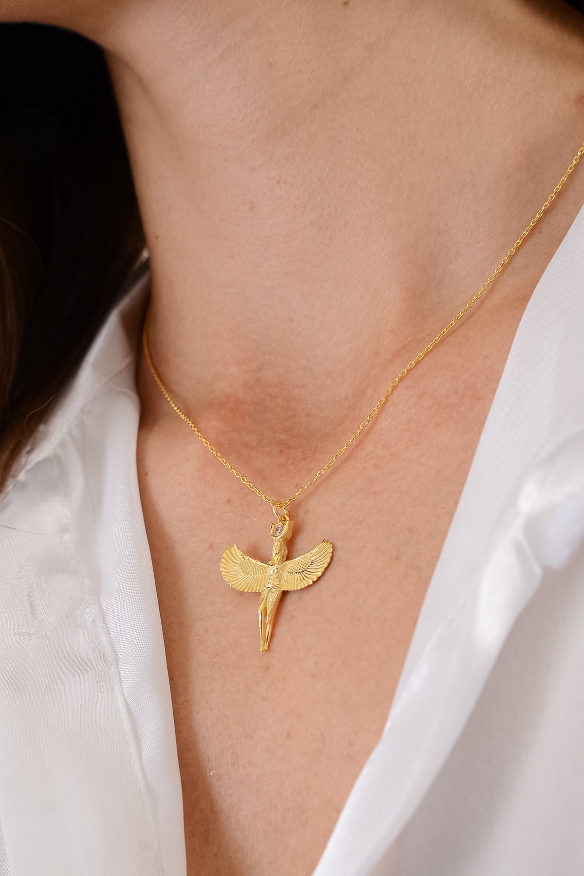 14 K Gold Kaplama 925 Ayar Gümüş Isis Kolye