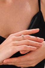 14 K White Gold Kaplama 925 Ayar Gümüş Çiçekli Döner Yüzük