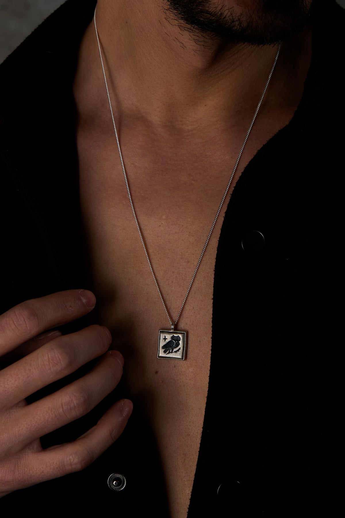 925 Sterling Silver Coin Wise Bird Slim Gourmet Necklace