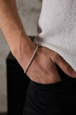 925 Sterling Silver Old Money Oxidized Italian Crushed Bracelet