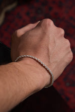 925 Sterling Silver Old Money Oxidized Italian Crushed Bracelet