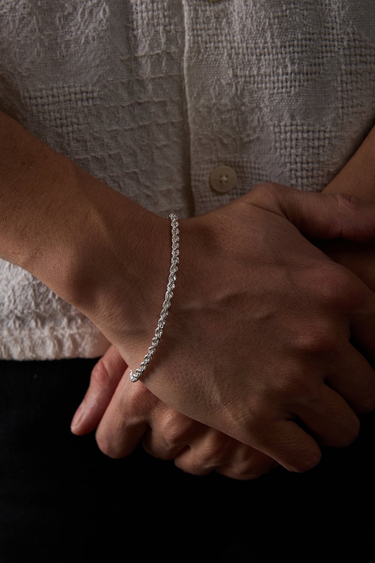 925 Sterling Silver Old Money Oxidized Italian Crushed Bracelet